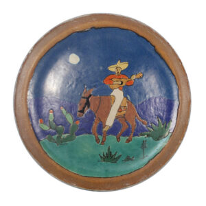Antique Figural San Jose Pottery Plate, c. 1930s Antique Figural San Jose Pottery Plate, c. 1930s