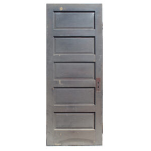 Salvaged 32” Five-Panel Solid Wood Door, Early 1900’s