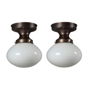 Matching Petite Flush Mount Schoolhouse Lights, Antique Lighting