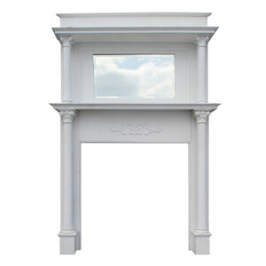 Reclaimed Fireplace Mantel with Beveled Mirror, Antique Mantels