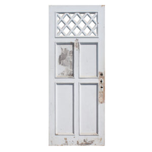 Salvaged 35″ Exterior Door with Lattice Windows
