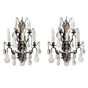 Substantial Pair of Vintage Sconces with Prisms