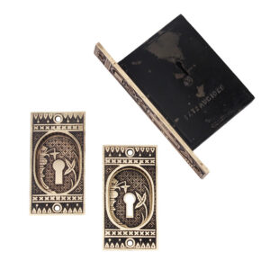 Complete Antique “Broken Leaf” Pocket Door Hardware Set for Single Door, Late 1800’s