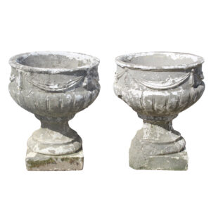 Reclaimed Pair of Antique Planters, Ribbons