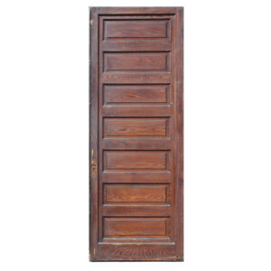 Salvaged 36” Antique Pocket Door, Chestnut