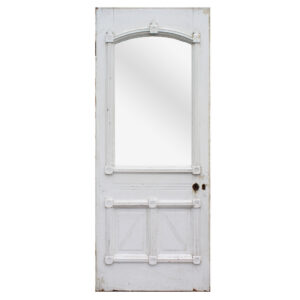 Reclaimed 32” Eastlake Door with Arched Window, Antique Doors