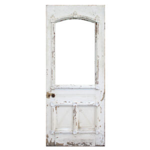 Salvaged 32” Eastlake Door with Arched Window, c. 1880