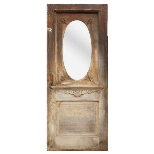 Antique 31″ Cottage Door with Oval Window, c. 1900