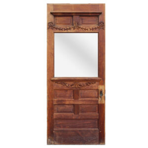 Reclaimed 34″ Decorative Cottage Door with Window, Bellflowers