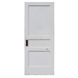 Salvaged Antique 32” Three-Panel Solid Wood Door