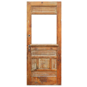 Antique 32” Cottage Door with Window, Starburst