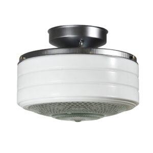 Vintage Flush Mount Light with Glass Shade