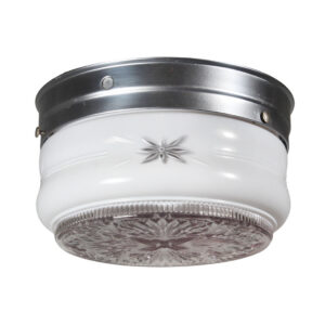 Vintage Flush Mount Light with Glass Shade, Sun Purple