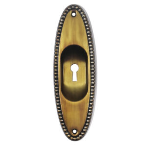 Antique New Old Stock “Revere” Pocket Door Plates by Norwalk, Keyhole