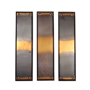 Matching Antique Cast Bronze Push Plates, Copper Flashed