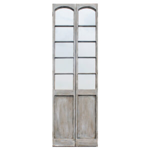 Pair of Narrow Salvaged 27” Doors with Mirrors