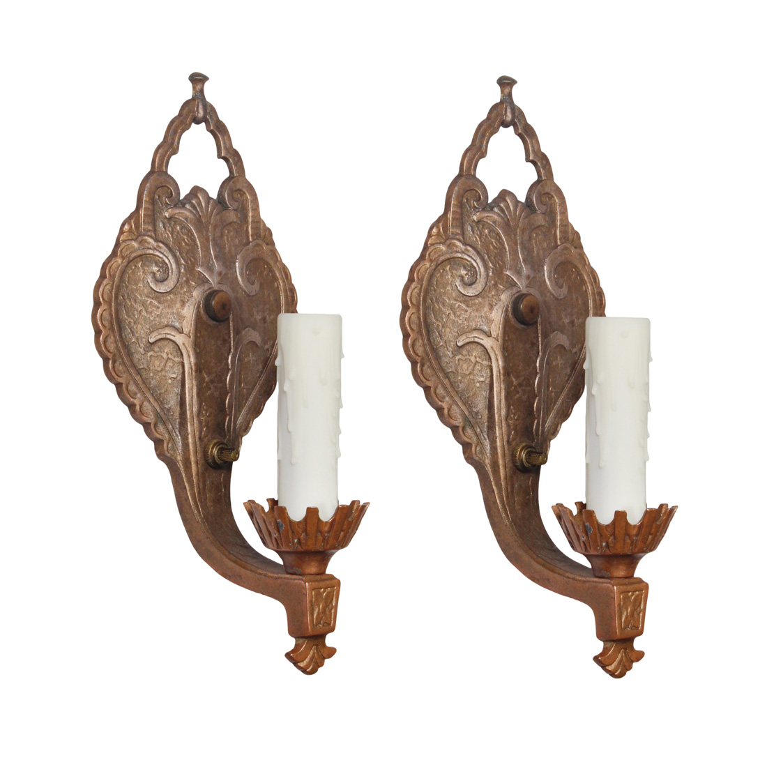 Pair of Antique Single-Arm Sconces, Early 1900’s