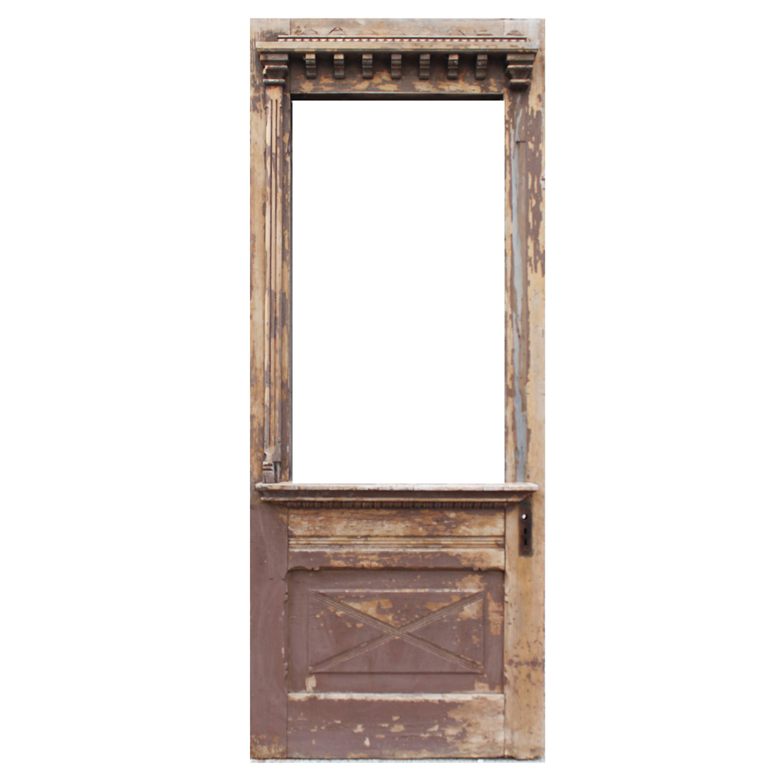 Salvaged 38″ Decorative Door with Window, Late 1800’s