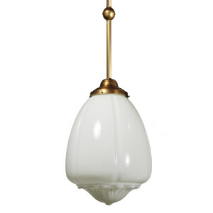 Antique Brass Pendant Light with Glass Shade
