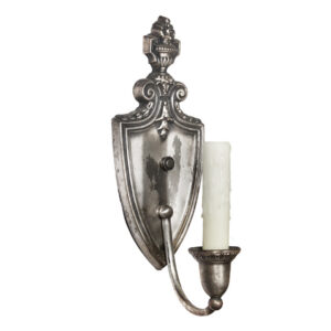 Antique Neoclassical Single-Arm Sconce, Silverplate