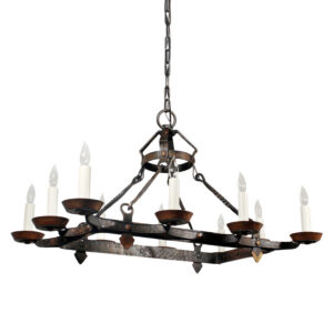 Substantial Antique Cast Iron Chandelier, Early 1900’s
