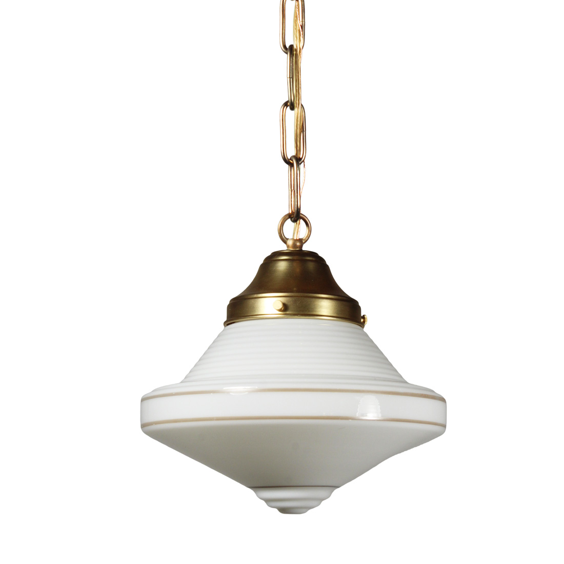 Antique Pendant Light with Original Glass Shade, Early 1900’s