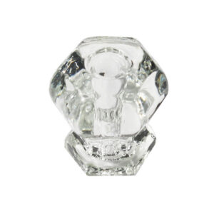 Antique Hexagonal Glass Cabinetry Pulls, c. 1910