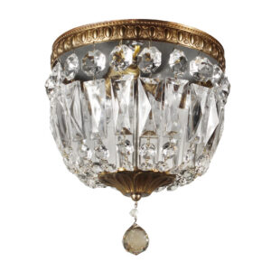 Antique Flush-Mount Prism Basket Chandelier Antique Flush-Mount Prism Basket Chandelier