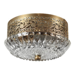 Antique Flush Mount Light with Glass Shade Antique Flush Mount Light with Glass Shade