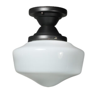 Flush Mount Light with Original Schoolhouse Shade, Antique Lighting