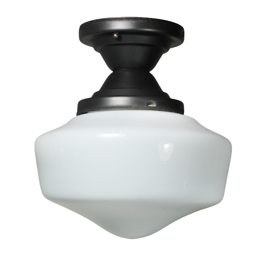 Flush Mount Light with Original Schoolhouse Shade, Antique Lighting