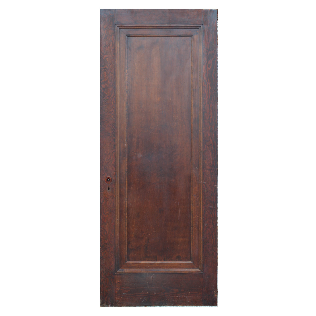 Antique 32” Stained Single-Panel Solid Wood Door