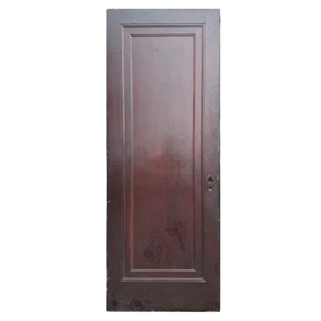 Salvaged 32” Stained Single-Panel Solid Wood Door