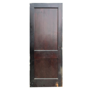 Reclaimed 32” Stained Two-Panel Solid Wood Door, Early 1900’s Reclaimed 32” Stained Two-Panel Solid Wood Door, Early 1900’s