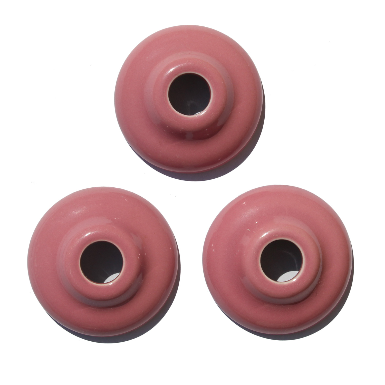 Antique Porcelain Sink Escutcheons by Standard, Rose Du Barry