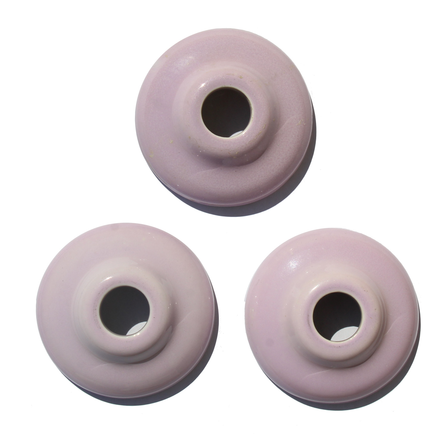 Antique Porcelain Sink Escutcheons by Standard, Orchid of Vincennes