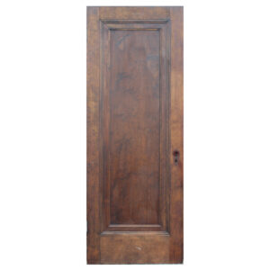 Salvaged 30” Stained Single-Panel Solid Wood Door, Early 1900’s