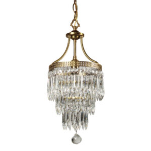 Petite Neoclassical Three-Tier Wedding Cake Chandelier, Antique Lighting
