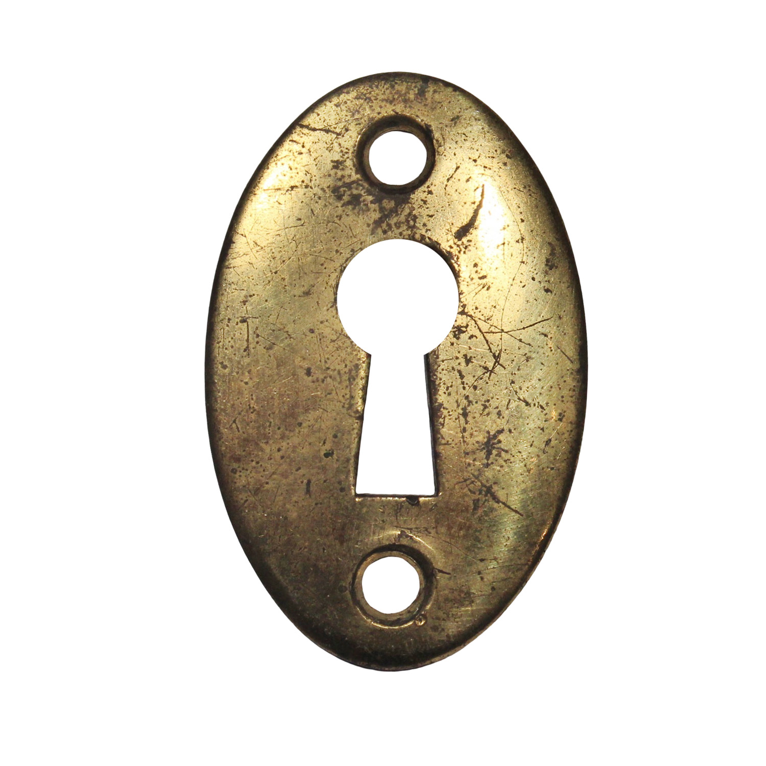Reclaimed Brass Keyhole Escutcheons, Antique Hardware