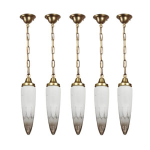 Vintage Matching Pendant Lights with Bullet Glass Shades