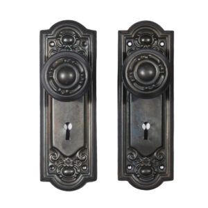 Matching Antique “Clinton” Door Hardware Sets by Norwalk