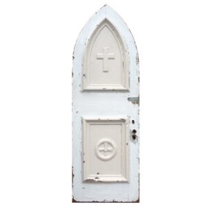 Antique 32″ Gothic Arch Door, Cross