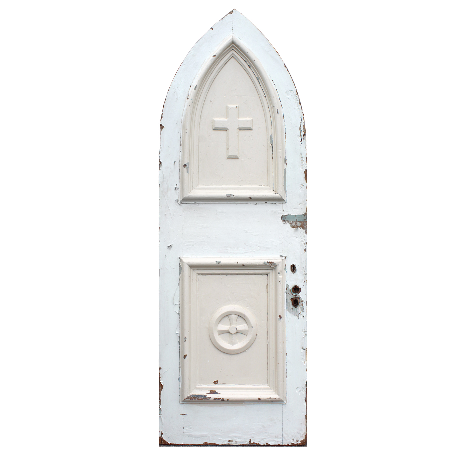 Antique 32″ Gothic Arch Door, Cross