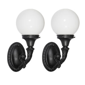 Pair of Antique Sconces with Glass Globes
