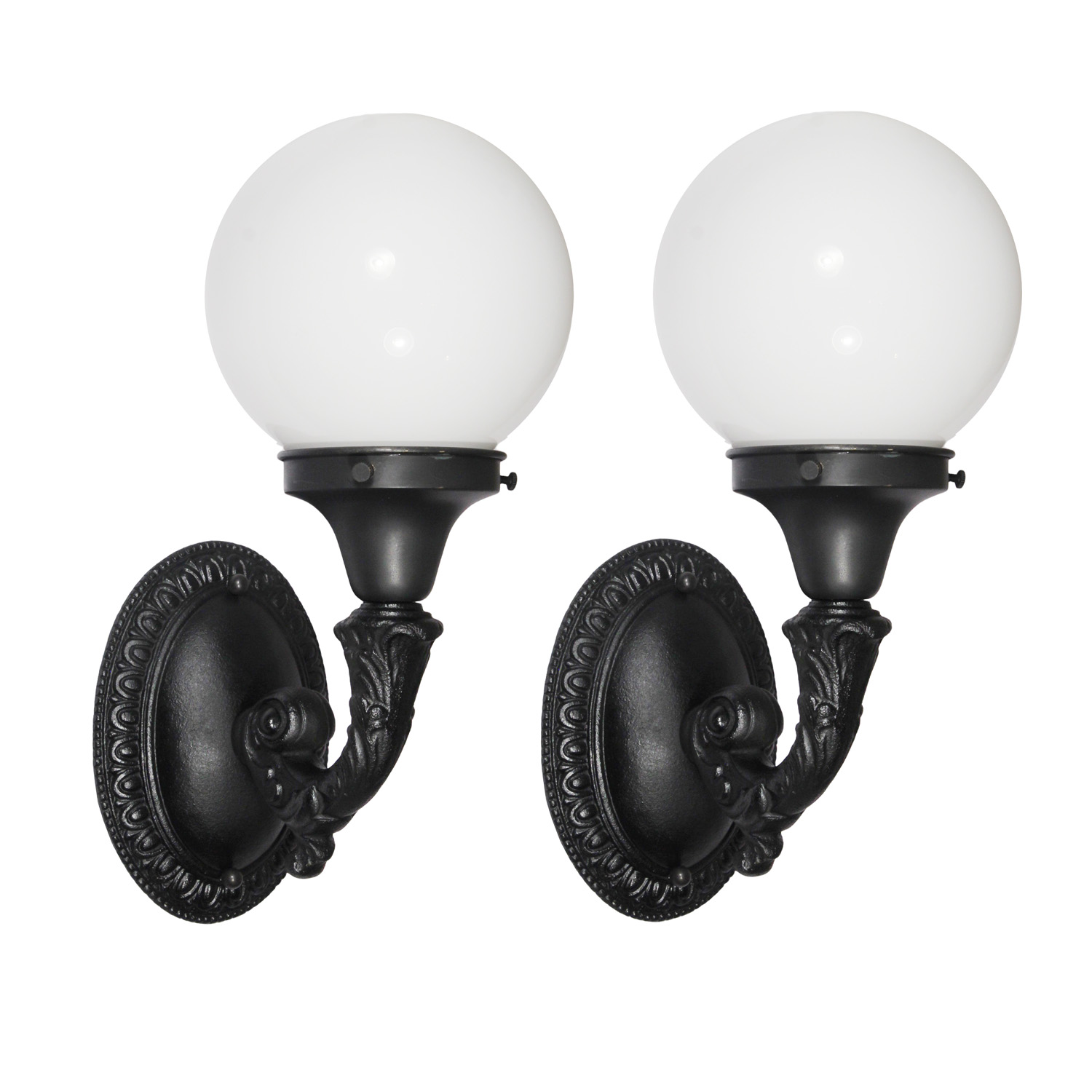 Pair of Antique Sconces with Glass Globes