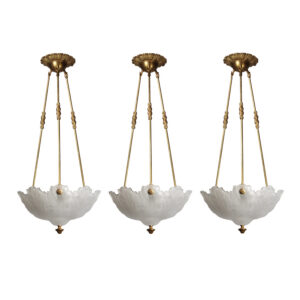 Matching Vintage Inverted Dome Chandeliers