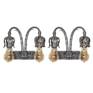 Pair of Antique Exposed Bulb Vanity Sconces. c. 1930