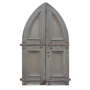 Pair of Antique 54″ Gothic Arch Doors, Early 1900’s