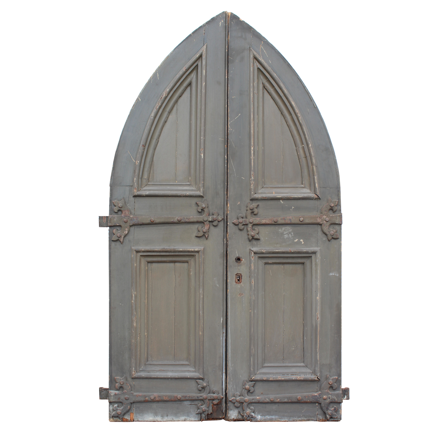 Pair of Antique 54″ Gothic Arch Doors, Early 1900’s