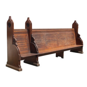 Substantial Antique Oak Church Pew, Early 1900’s